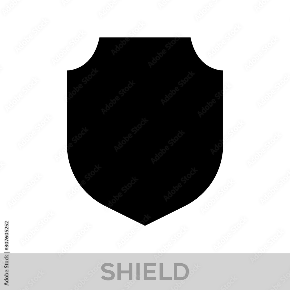 Vector Shield icon. Heraldic shields, security black labels. Knight award, medieval royal vintage badges isolated vector.