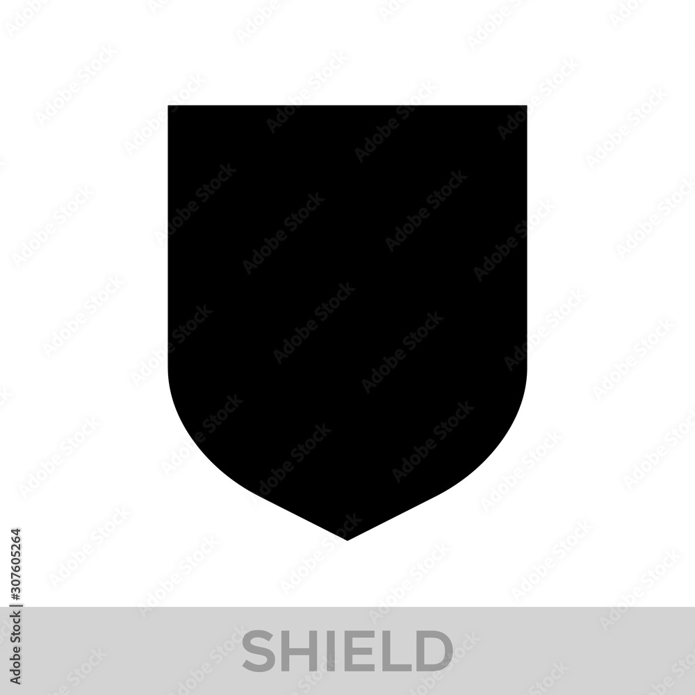 Vector Shield icon. Heraldic shields, security black labels. Knight award, medieval royal vintage badges isolated vector.