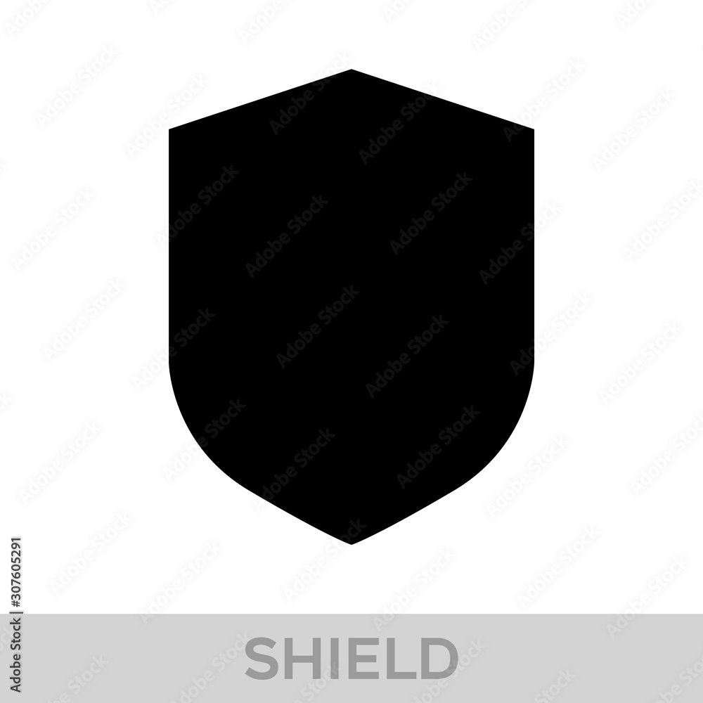 Vector Shield icon. Heraldic shields, security black labels. Knight award, medieval royal vintage badges isolated vector.