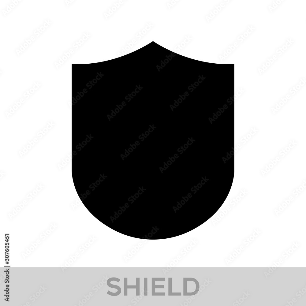 Vector Shield icon. Heraldic shields, security black labels. Knight award, medieval royal vintage badges isolated vector.