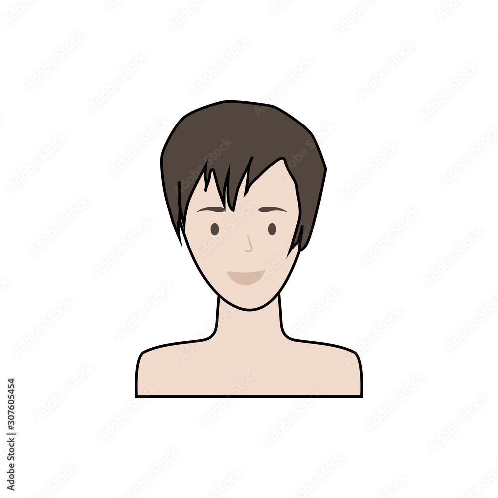Head of a young smiling woman. Female avatar. Vector illustration Head of a young smiling woman. Female avatar. Vector illustration