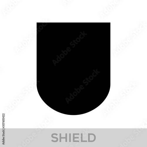 Obraz na płótnie Vector Shield icon. Heraldic shields, security black labels. Knight award, medieval royal vintage badges isolated vector. w salonie