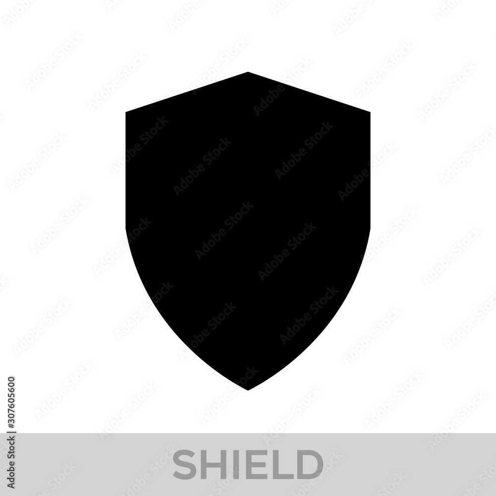 Vector Shield icon. Heraldic shields, security black labels. Knight award, medieval royal vintage badges isolated vector.