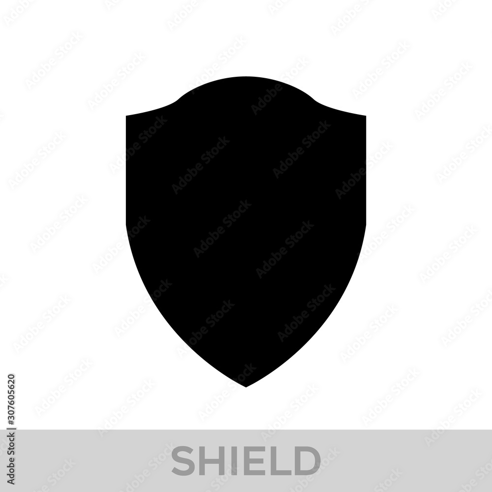 Vector Shield icon. Heraldic shields, security black labels. Knight award, medieval royal vintage badges isolated vector.