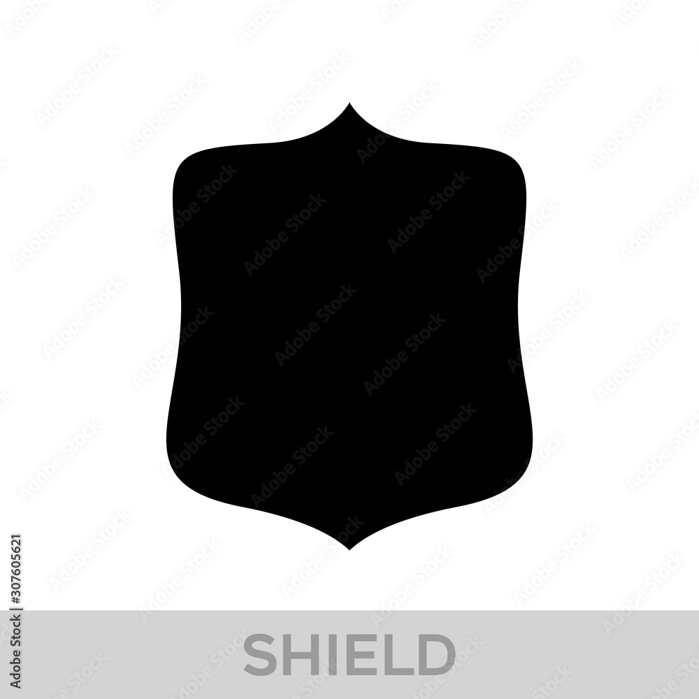 Vector Shield icon. Heraldic shields, security black labels. Knight award, medieval royal vintage badges isolated vector.
