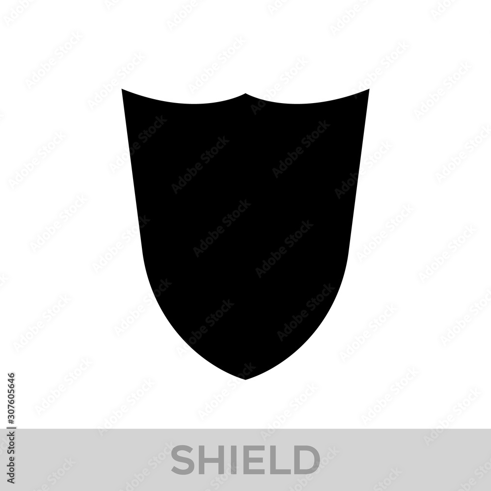 Vector Shield icon. Heraldic shields, security black labels. Knight award, medieval royal vintage badges isolated vector.
