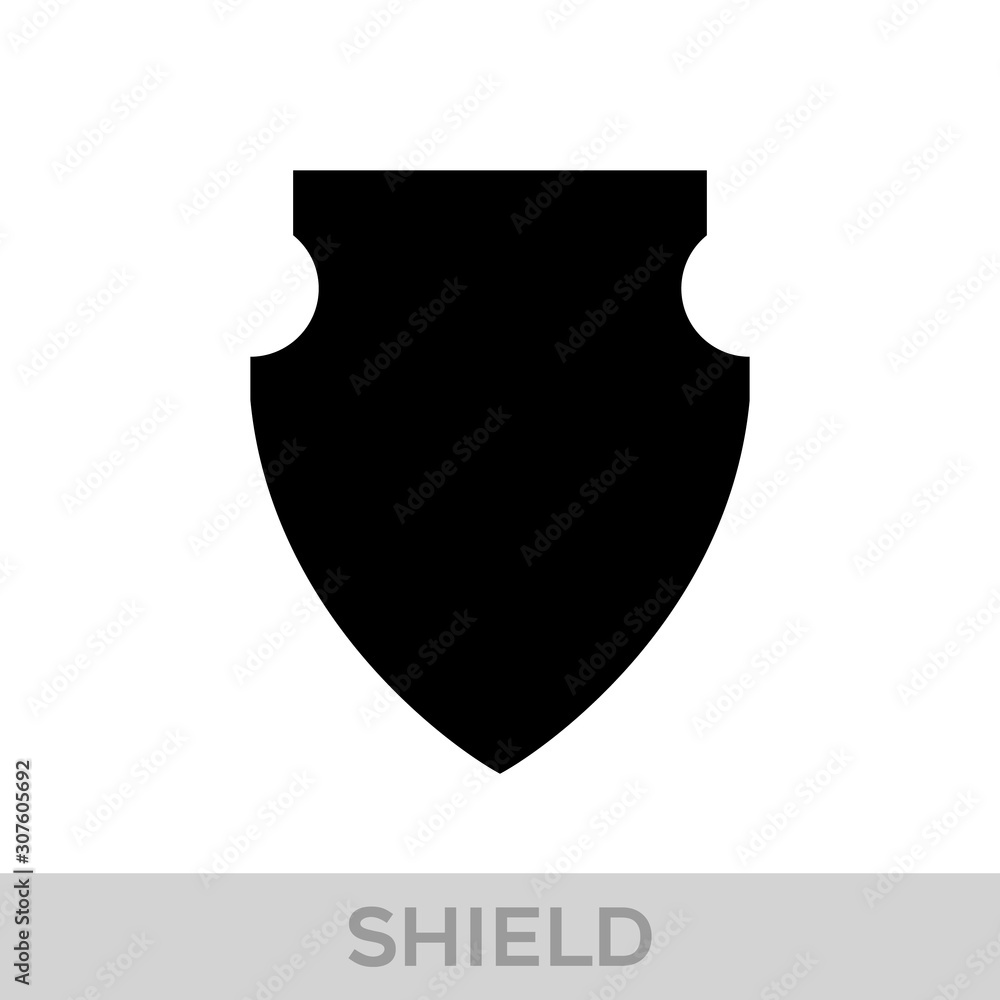 Vector Shield icon. Heraldic shields, security black labels. Knight award, medieval royal vintage badges isolated vector.