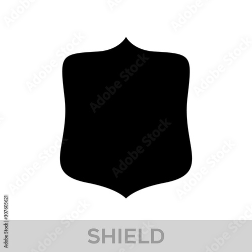 Obraz na płótnie Vector Shield icon. Heraldic shields, security black labels. Knight award, medieval royal vintage badges isolated vector. w salonie