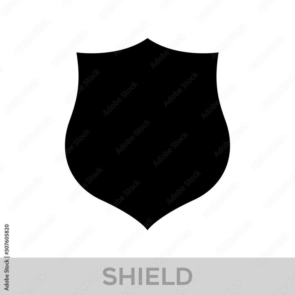 Vector Shield icon. Heraldic shields, security black labels. Knight award, medieval royal vintage badges isolated vector.