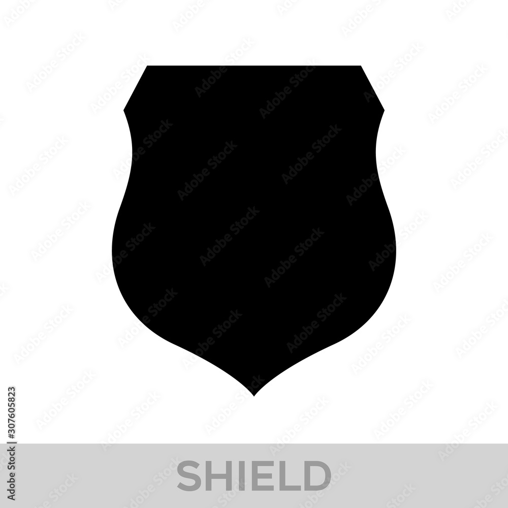 Vector Shield icon. Heraldic shields, security black labels. Knight award, medieval royal vintage badges isolated vector.
