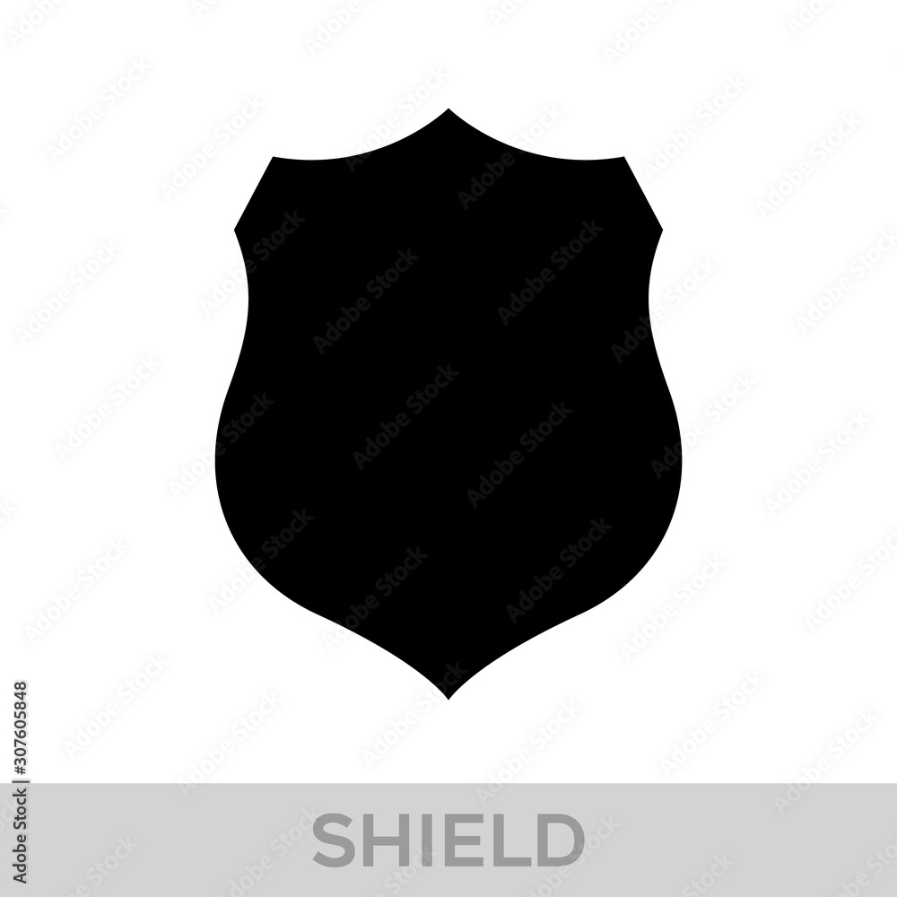 Vector Shield icon. Heraldic shields, security black labels. Knight award, medieval royal vintage badges isolated vector.