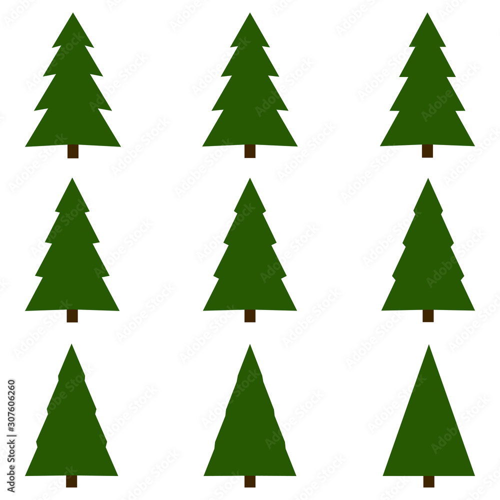 Photo & Art Print Set of Christmas trees vector Christmas tree template, brovarky photo-art-print-set-of-christmas-trees-vector-christmas-tree-template-brovarky