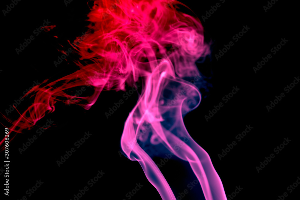 multicolored smoke photo aginst balck background