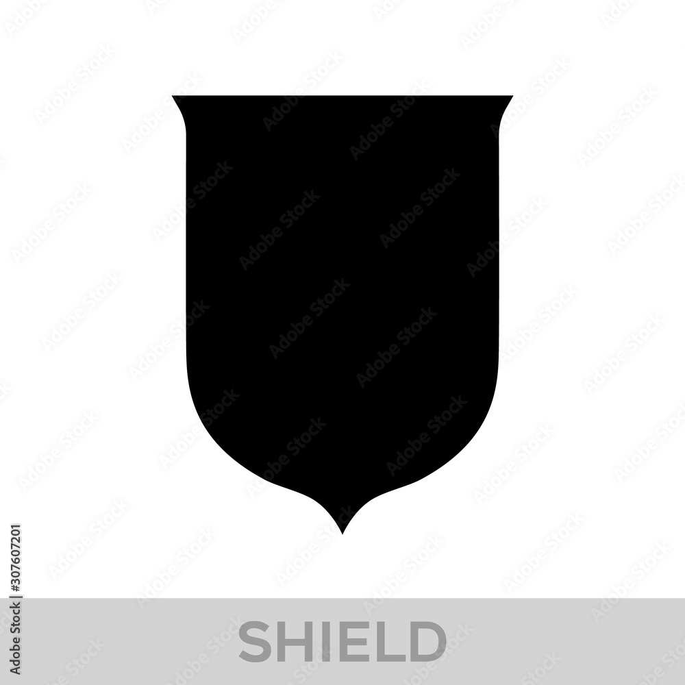 Vector Shield icon. Heraldic shields, security black labels. Knight award, medieval royal vintage badges isolated vector.