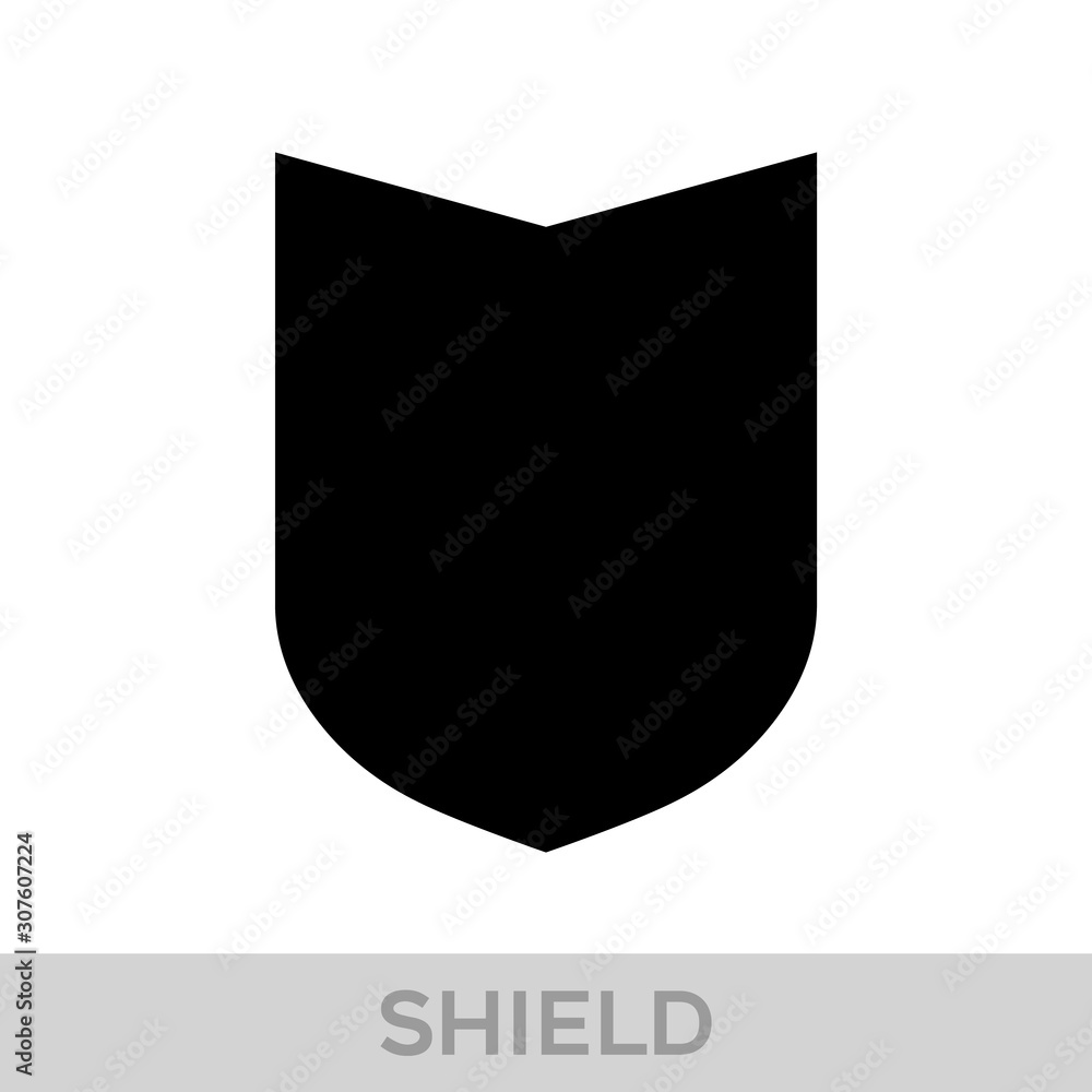 Vector Shield icon. Heraldic shields, security black labels. Knight award, medieval royal vintage badges isolated vector.
