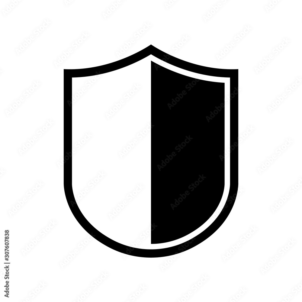 Vector Shield icon. Heraldic shields, security black labels. Knight award, medieval royal vintage badges isolated vector.