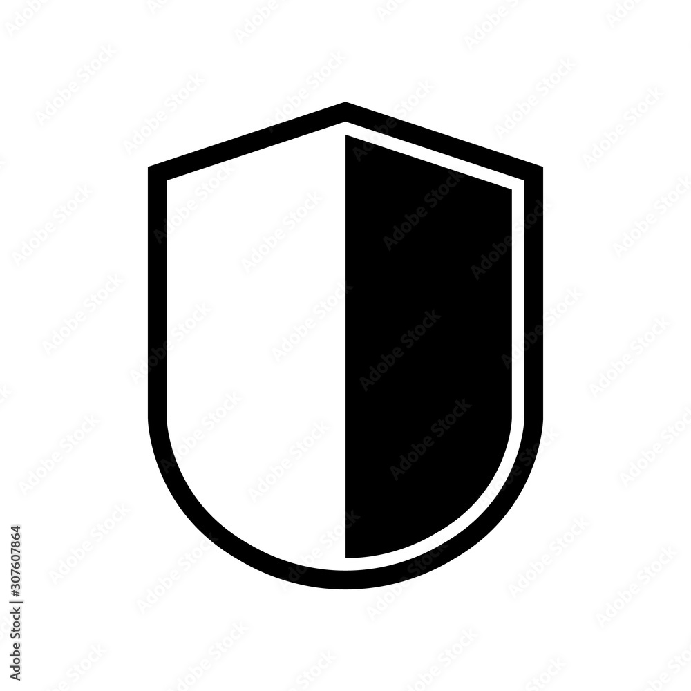 Vector Shield icon. Heraldic shields, security black labels. Knight award, medieval royal vintage badges isolated vector.