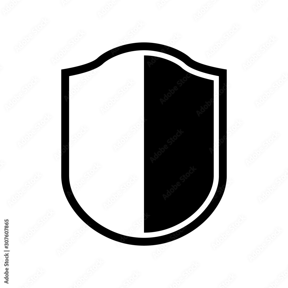 Vector Shield icon. Heraldic shields, security black labels. Knight award, medieval royal vintage badges isolated vector.