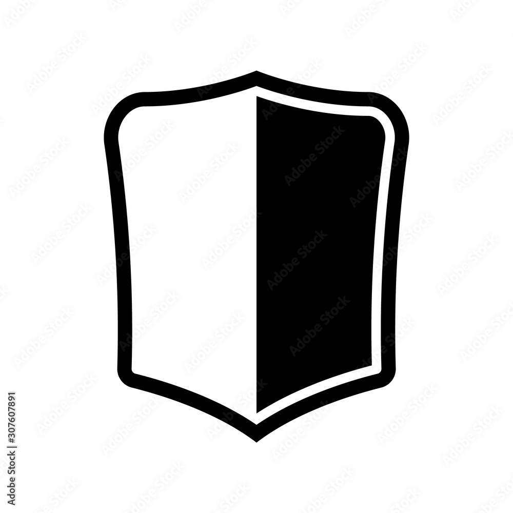 Vector Shield icon. Heraldic shields, security black labels. Knight award, medieval royal vintage badges isolated vector.