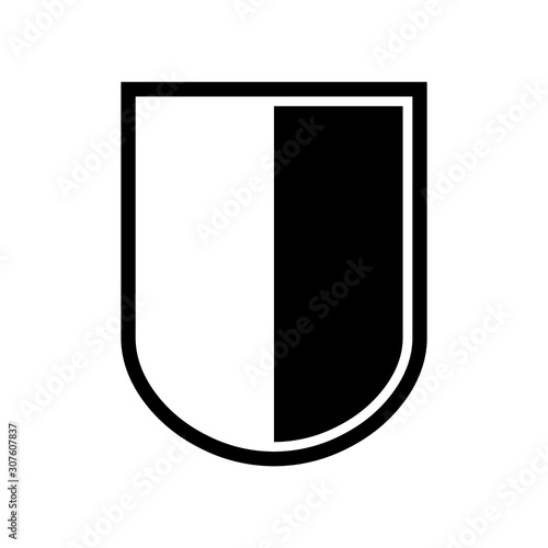 Obraz na płótnie Vector Shield icon. Heraldic shields, security black labels. Knight award, medieval royal vintage badges isolated vector. w salonie
