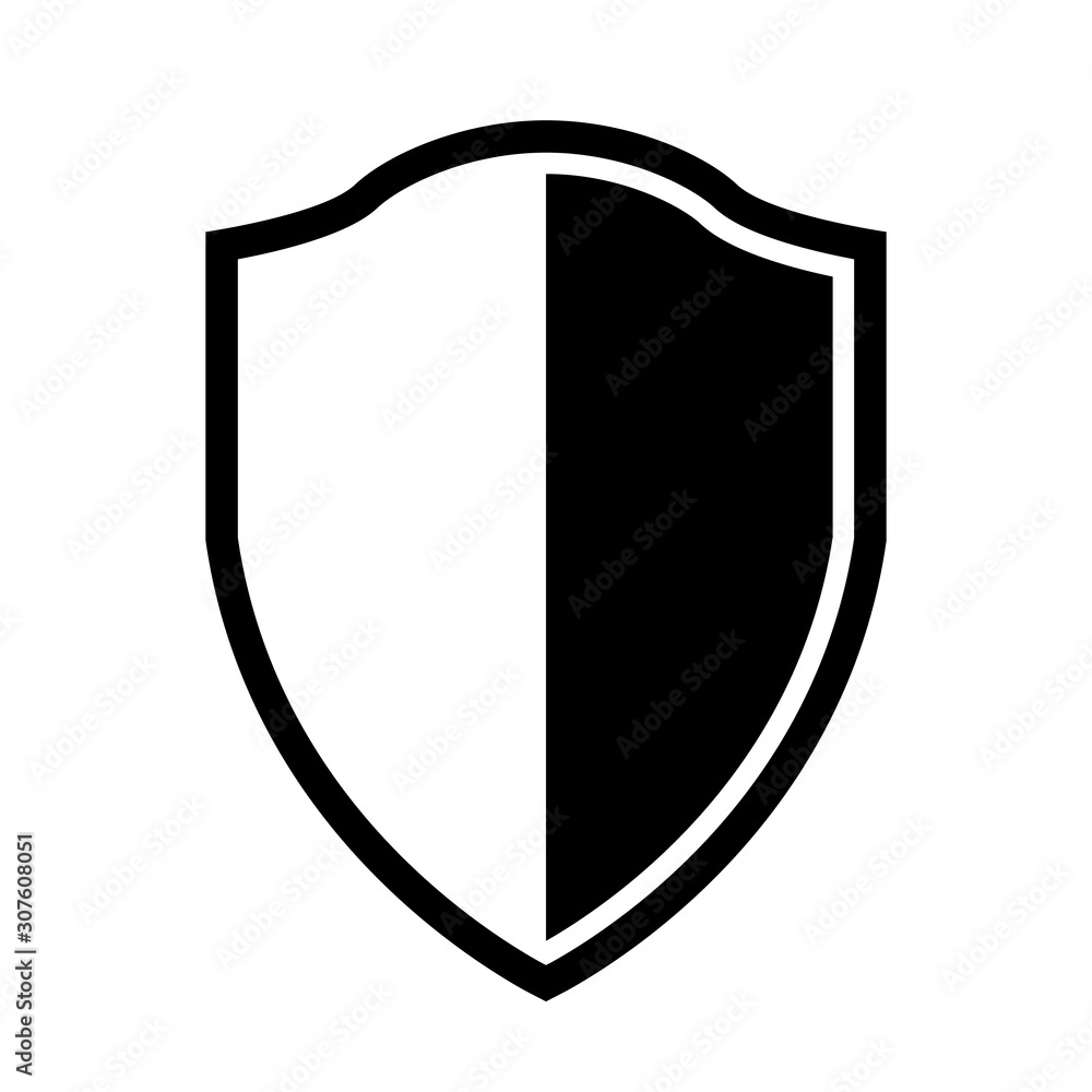 Vector Shield icon. Heraldic shields, security black labels. Knight award, medieval royal vintage badges isolated vector.