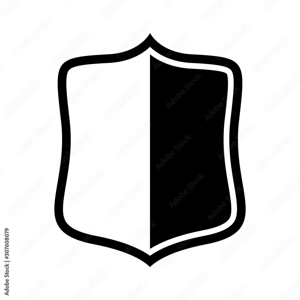 Vector Shield icon. Heraldic shields, security black labels. Knight award, medieval royal vintage badges isolated vector.