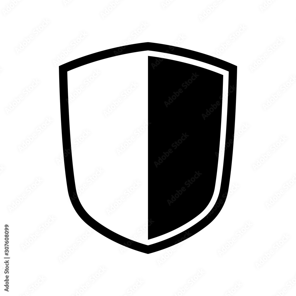 Vector Shield icon. Heraldic shields, security black labels. Knight award, medieval royal vintage badges isolated vector.