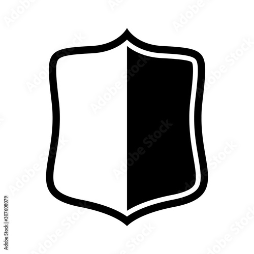 Vector Shield icon. Heraldic shields, security black labels. Knight award, medieval royal vintage badges isolated vector.