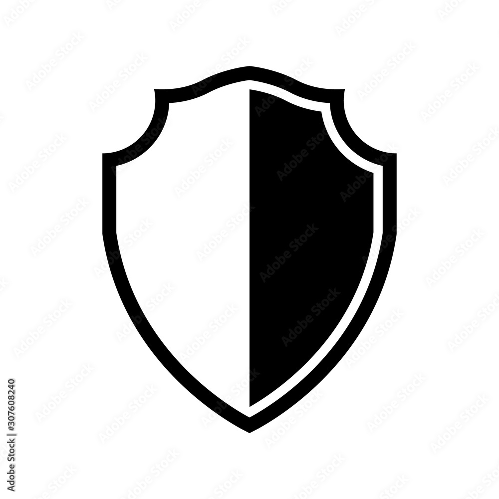 Vector Shield icon. Heraldic shields, security black labels. Knight award, medieval royal vintage badges isolated vector.