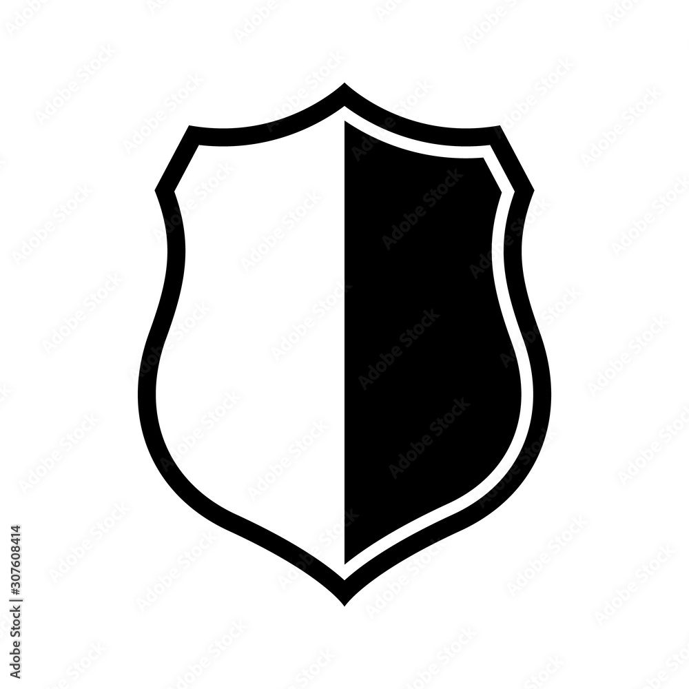 Vector Shield icon. Heraldic shields, security black labels. Knight award, medieval royal vintage badges isolated vector.
