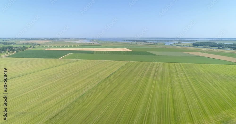 Panorama Shot of Vast Dutch Empty Green Fields, Monoculture, Friesland, Netherlands / Holland – 4K Drone Footage Panorama Shot of Vast Dutch Empty Green Fields, Monoculture, Friesland, Netherlands / Holland – 4K Drone Footage