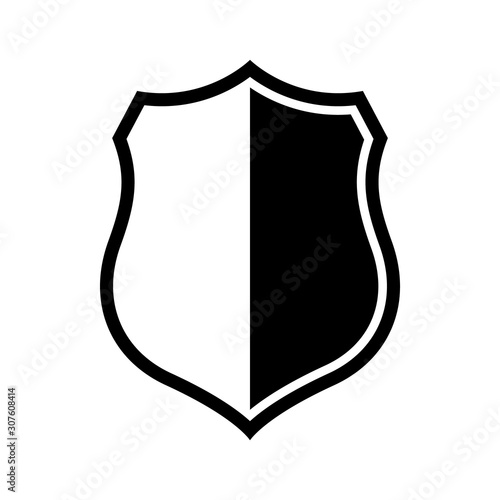 Obraz na płótnie Vector Shield icon. Heraldic shields, security black labels. Knight award, medieval royal vintage badges isolated vector. w salonie