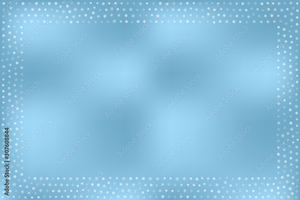 Winter background with border made by various snowflakes Winter background with border made by various snowflakes