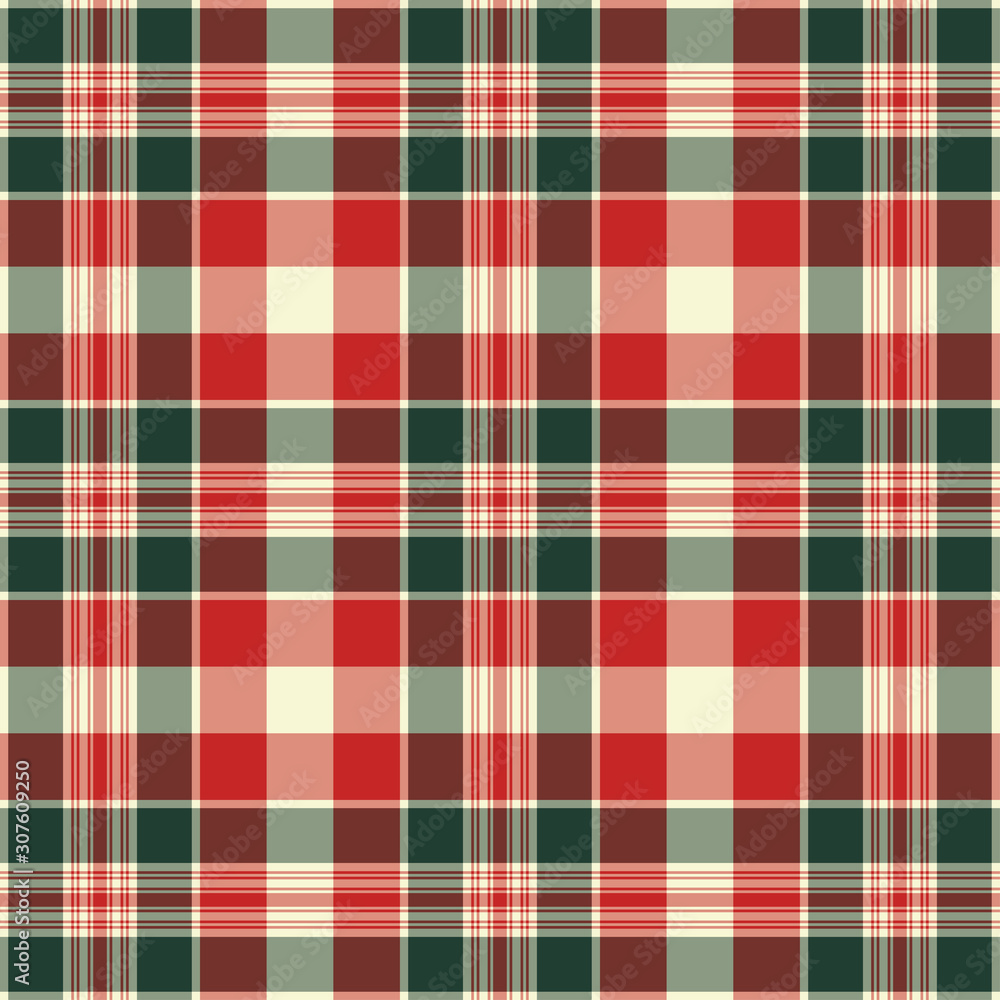 Tartan red and green seamless pattern. Tartan red and green seamless pattern.