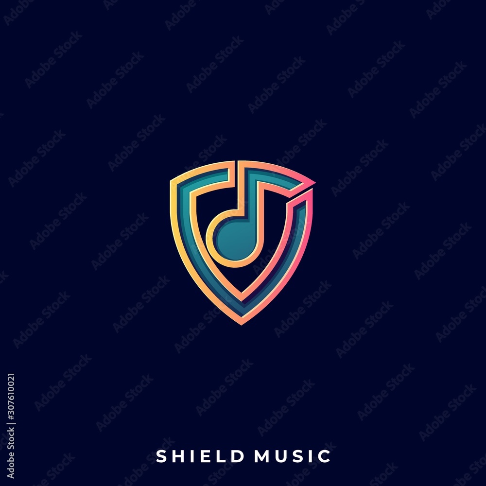 Shield Music Illustration Vector Template. Shield Music Illustration Vector Template.