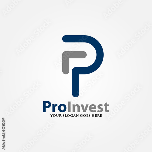 Letter P logo vector for Market / Finance, icon design template elements
