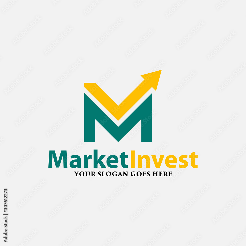 Letter M logo vector for Market / Finance, icon design template elements Letter M logo vector for Market / Finance, icon design template elements