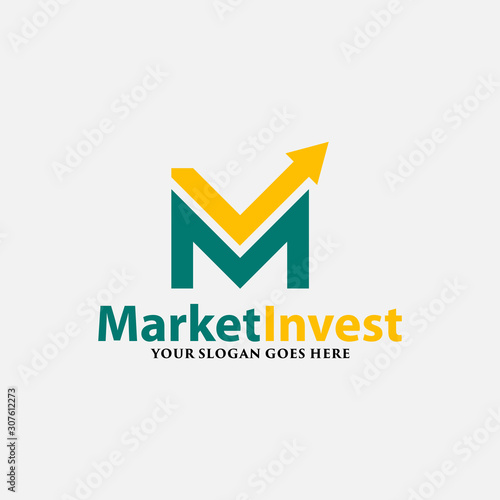 Letter M logo vector for Market / Finance, icon design template elements