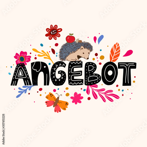 Sale in German - Angebot. Lettering Angebot 