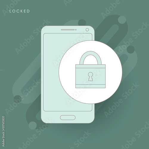 Mobile phone unlocked notification button and password field vector, concept of smartphone security.