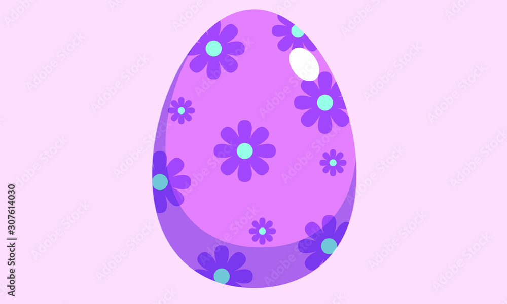 easter egg with floral pattern
