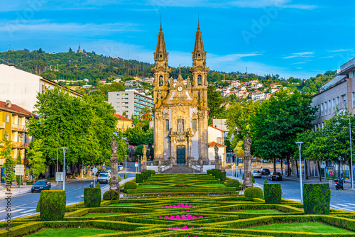 View of church of Igreja e Oratórios de Nossa Senhora da Consolação e Santos Passos in Portuguese city Guimaraes photo