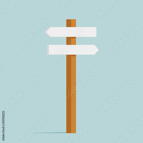 Backward and forward different directions sign street decoration object isolated on blue retro flat design vector illustration