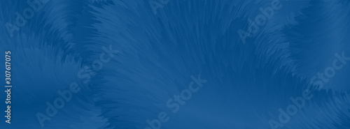 Classic blue trendy color 2020 abstract fluffy fur waves banner design. Vector background