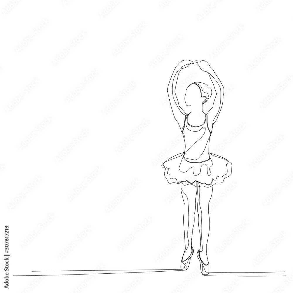 sketch with lines dancing girl ballerina, ballet sketch with lines dancing girl ballerina, ballet
