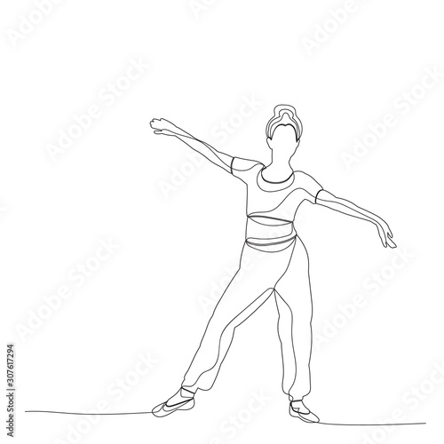 sketch with lines a dancing girl