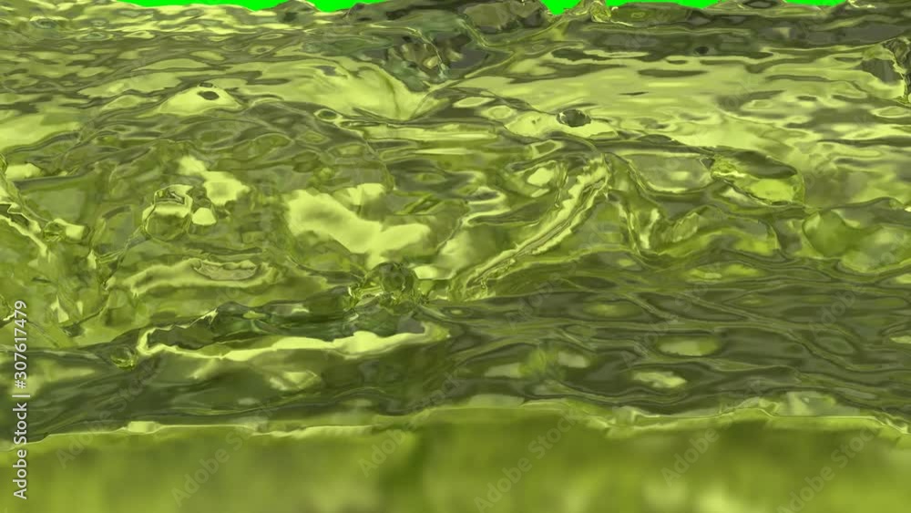 Animated close up of great amount of realistic diesel fuel or truck fuel rapidly flowing and splashing from left to right against green background, easy to loop. Animated close up of great amount of realistic diesel fuel or truck fuel rapidly flowing and splashing from left to right against green background, easy to loop.