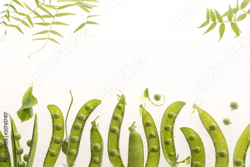 Wallpaper Mural pea pods isolated on a white background. Green peas Torontodigital.ca
