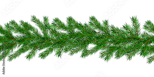 Christmas tree fir branch seamless pattern
