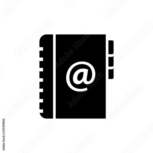 Phonebook Directory Vector Glyph Icon. Pixel perfect